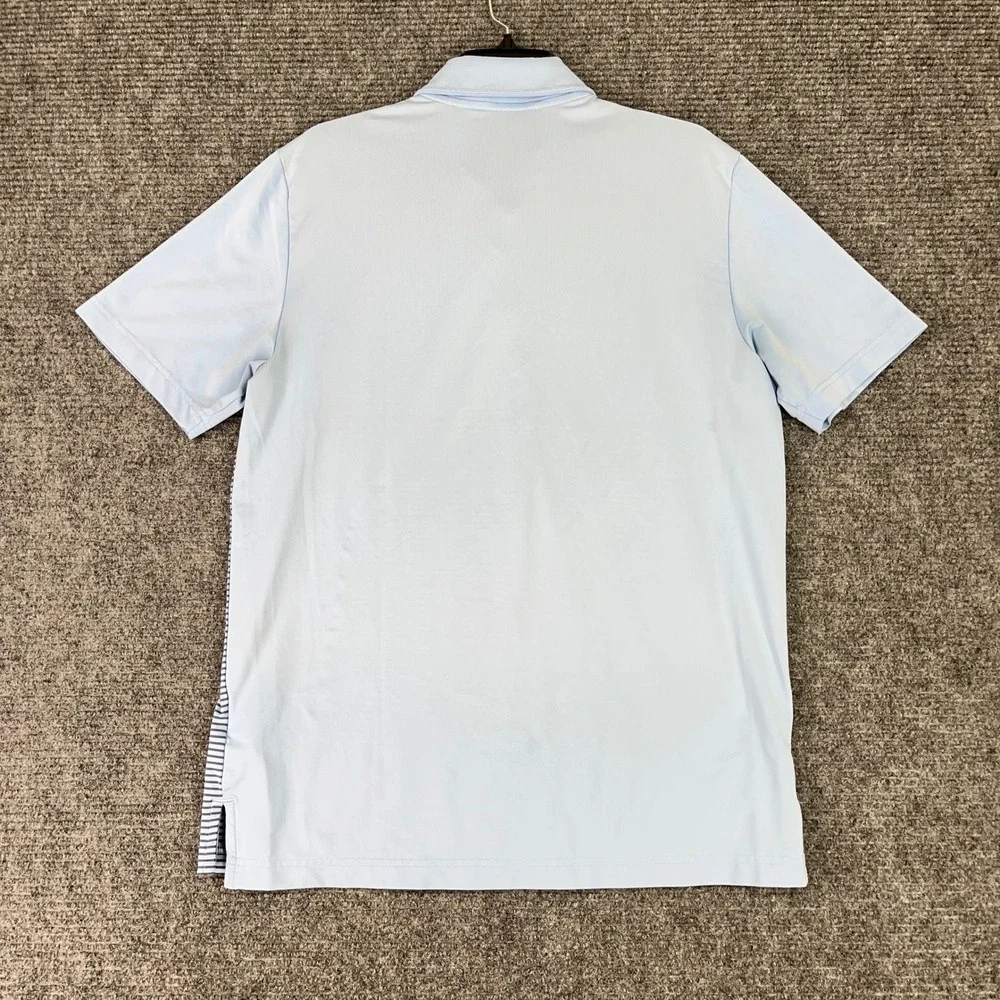 Adidas Performance Golf Polo Shirt Men M Striped Gradient Stretch Athletic Sport